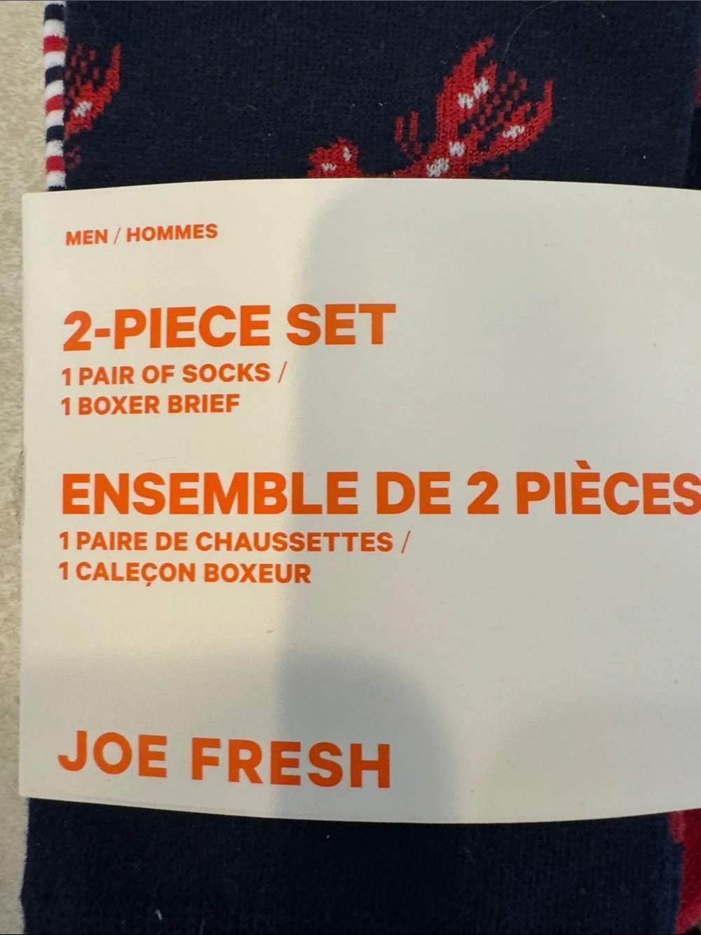 Joe Fresh Navy, Red & White Men's 2-Piece Boxer Brief and Sock Set
